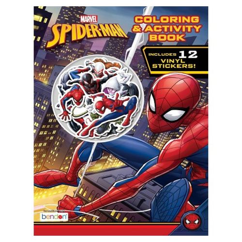 SKOODLE - MARVEL SPIDER-MAN COLORING & ACTIVITY BOOK,12 VINYL STICKERS