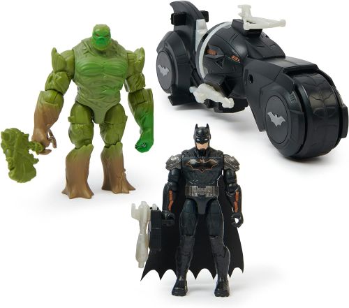 DC Batman Batcycle with Two 4" Figs