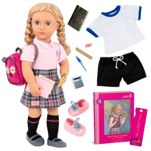 Deluxe School Girl Doll Hally With Book