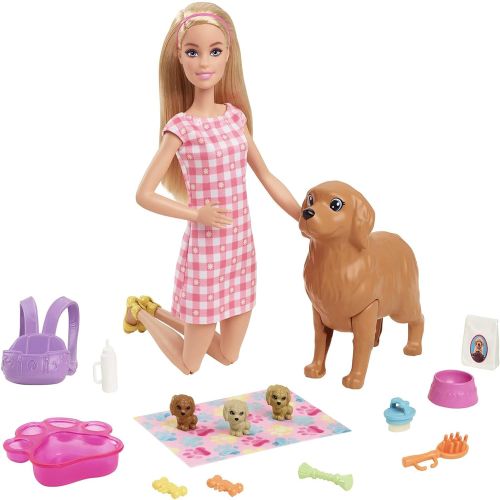 BARBIE DOLL NEWBORN PUPS PLAYSET