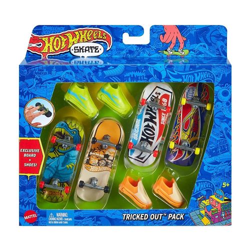 HOT WHEELS - SKATE FINGERBOARD & SHOE 4-PACK ASSORTED