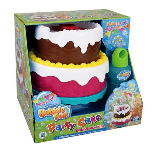 BUBBLE FUN - PARTY CAKE BUBBLE MACHINE, 4OZ