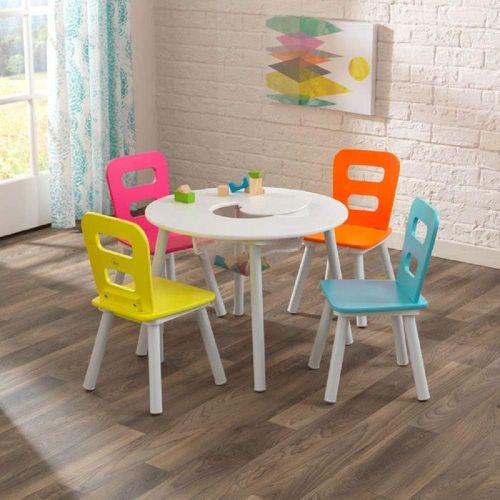 KIDKRAFT ROUND STORAGE TABLE & 4 CHAIRS