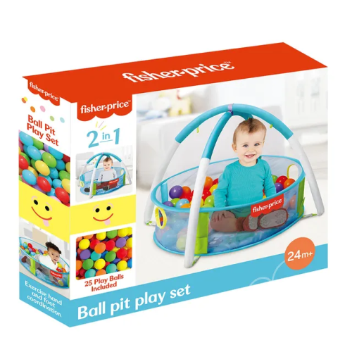 FISHER PRICE 2IN1 BABY BALL PIT AND BABY PLAYGYM WITH 35 BAL