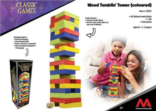 MERCHANT AMBASSADOR CLASSIC GAMES - TUMBLIN' TOWER (COLOURED