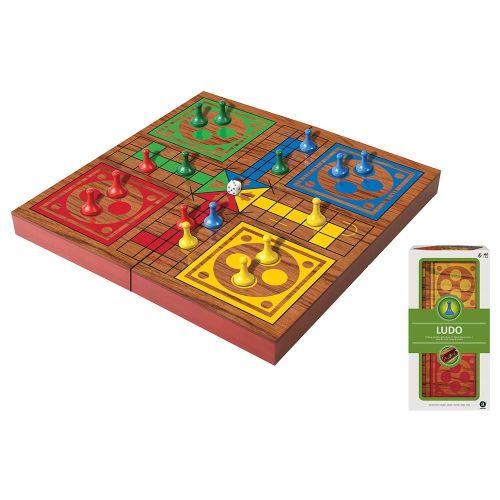 FOLDING WOOD LUDO SET