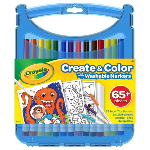 CRAYOLA – CREATE & COLOR SUPER TIPS MARKER KIT, 65 PIECES