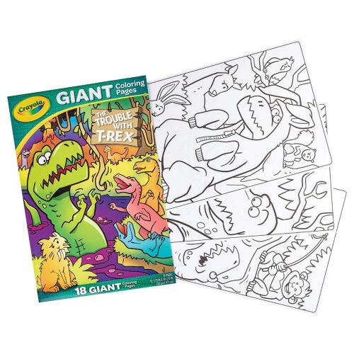 CRAYOLA - GIANT COLORING PAGES - THE TROUBLE WITH T-REX, 18 PAGES