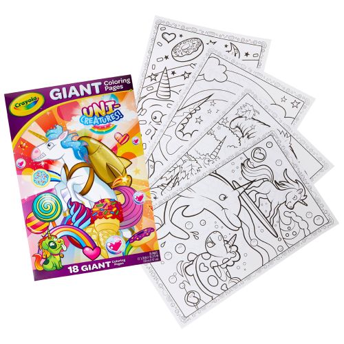 CRAYOLA - GIANT COLOURING PAGES - UNI CREATURES, 18 PAGES