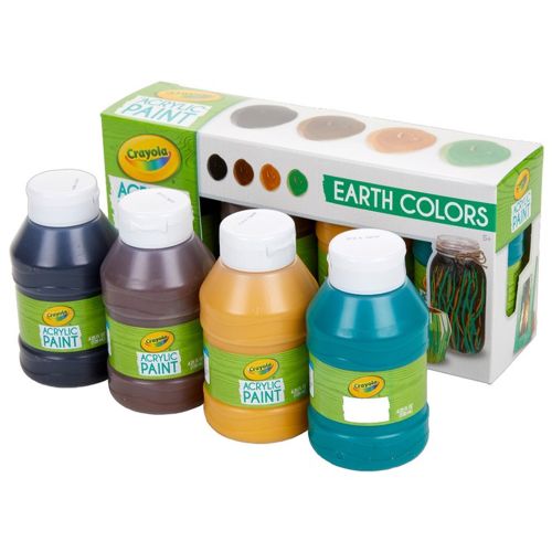 CRAYOLA - MULTI-SURFACE ACRYLIC EARTH COLORS, 4 COUNT