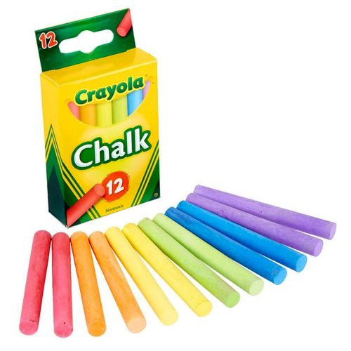 CRAYOLA - MULTI-COLORED CHALK, 12 PIECES