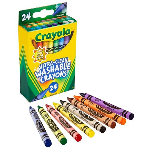 CRAYOLA - ULTRA-CLEAN WASHABLE CRAYONS, 24 COUNT