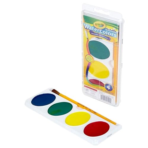 CRAYOLA - JUMBO WASHABLE WATERCOLOR SET, 4 COUNT