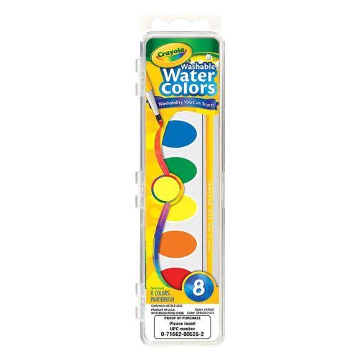 CRAYOLA - WASHABLE WATER COLOR, 8 COUNT