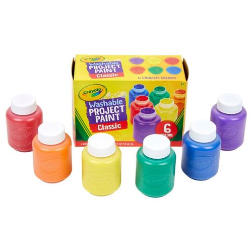 CRAYOLA - PROJECT WASHABLE PAINT BOLD, 6 PIECES