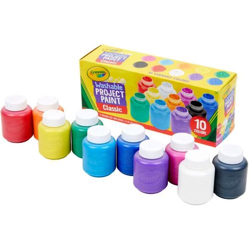 CRAYOLA - WASHABLE KIDS PAINT, 10 COUNT