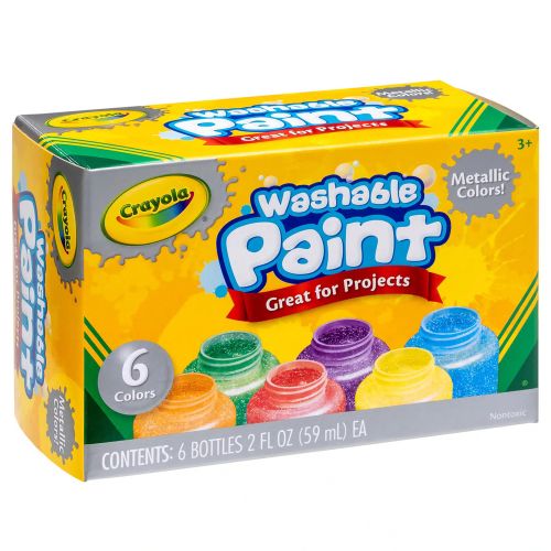 CRAYOLA - WASHABLE KIDS PAINT METALLIC, 6 COUNT