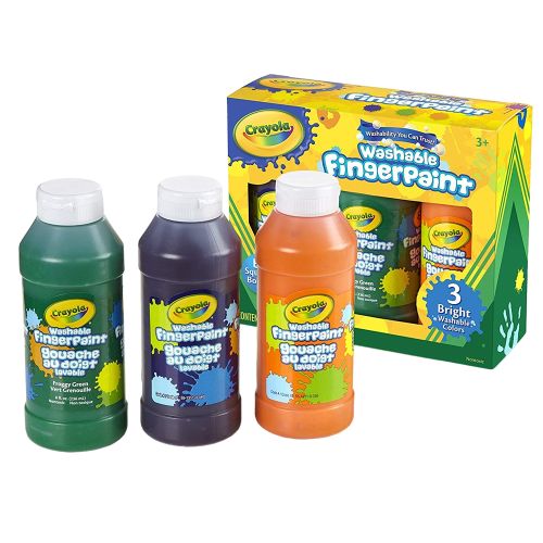 CRAYOLA - WASHABLE FINGERPAINT BRIGHT COLORS, 3 COUNT