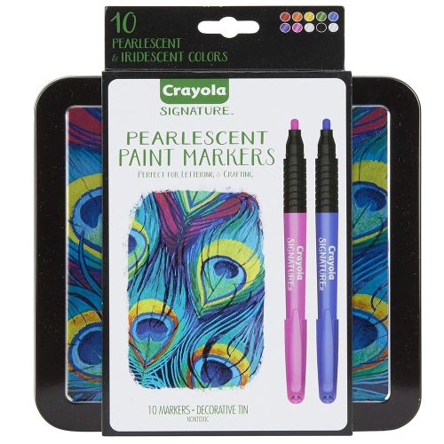 CRAYOLA - SIGNATURE PEARLESCENT PAINT MARKERS, 10 COUNT