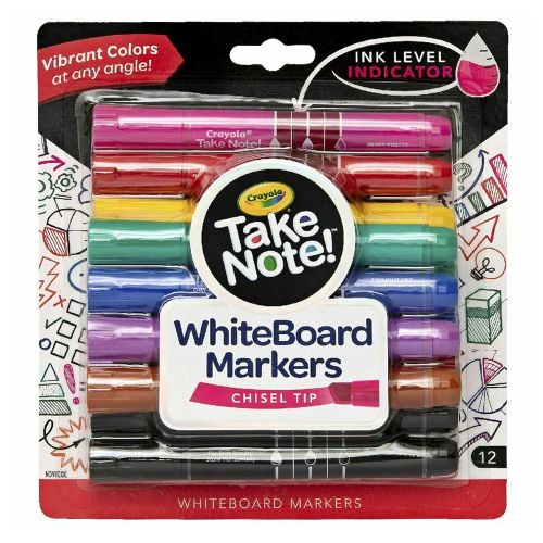 CRAYOLA - BROAD LINE DRY-ERASE MARKERS, 12 COUNT