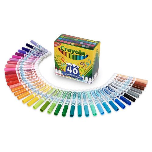 CRAYOLA - CLASSIC BROAD LINE BIG WASHABLE MARKERS, 40 COUNT