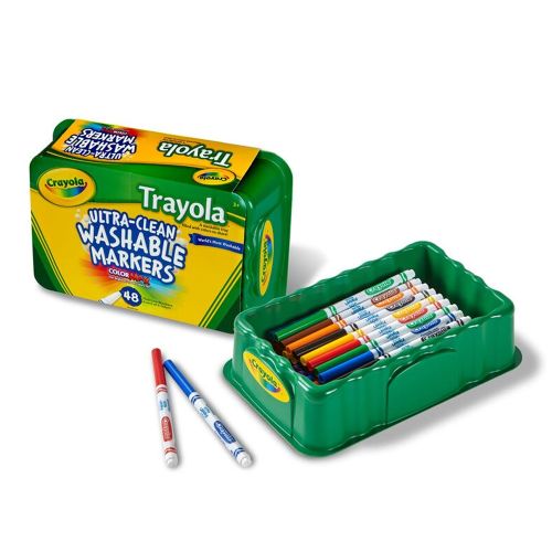 CRAYOLA - TRAYOLA ULTRA-CLEAN FINE LINE WASHABLE MARKERS, 48 COUNT