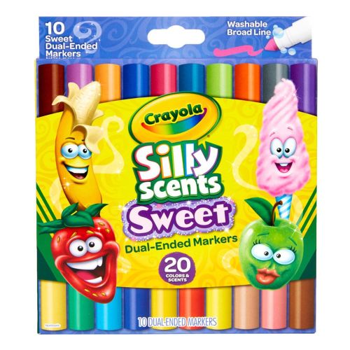 CRAYOLA - SILLY SCENTS SWEET DUAL-ENDED MARKERS, 10 COUNT