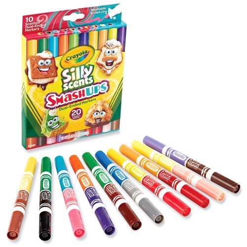 CRAYOLA - SILLY SCENTS SMASH UPS BROAD LINE WASHABLE MARKER, 10 COUNT