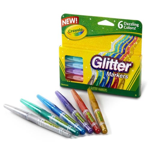 CRAYOLA - GLITTER MARKERS, 6 COUNT