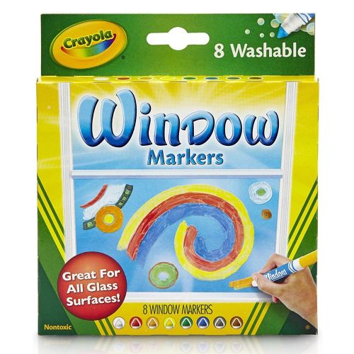 CRAYOLA - WASHABLE WINDOW MARKERS, 8 COUNT