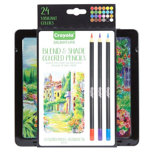 CRAYOLA - SIGNATURE BLEND & SHADE COLOURED PENCILS, 24 COUNT