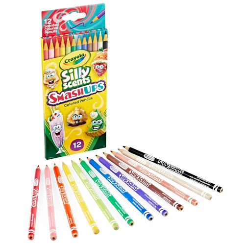 CRAYOLA - SILLY SCENTS SMASH UPS COLORED PENCILS, 12 COUNT