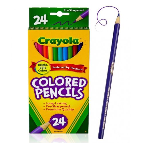 CRAYOLA - COLORED PENCILS-LONG, 24 COUNT