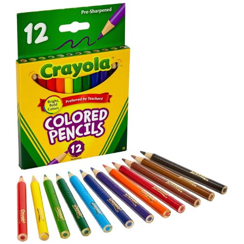 CRAYOLA - COLORED PENCILS, SHORT, 12 COUNT