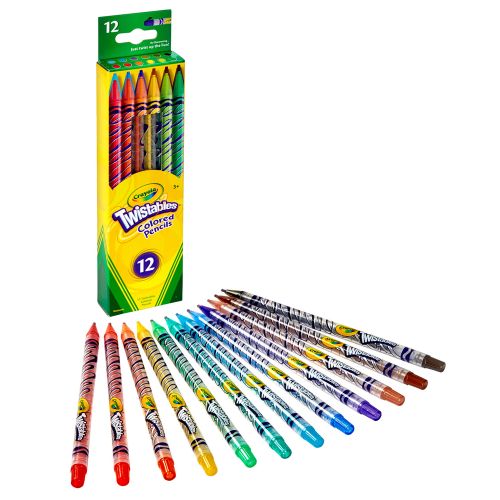 CRAYOLA - TWISTABLES COLORED PENCILS, 12 COUNT