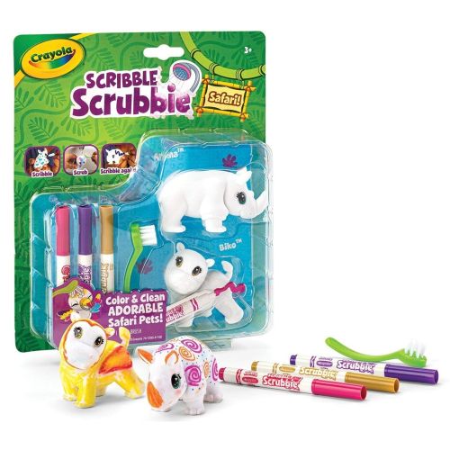 CRAYOLA - SCRIBBLE SCRUBBIES SAFARI PET PACK, RHINO & HIPPO