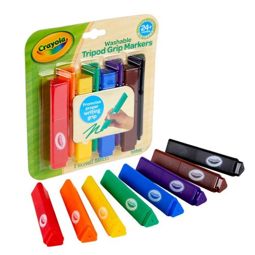 CRAYOLA - MY FIRST CRAYOLA - WASHABLE TRIPOD GRIP MARKERS, 8 COUNT