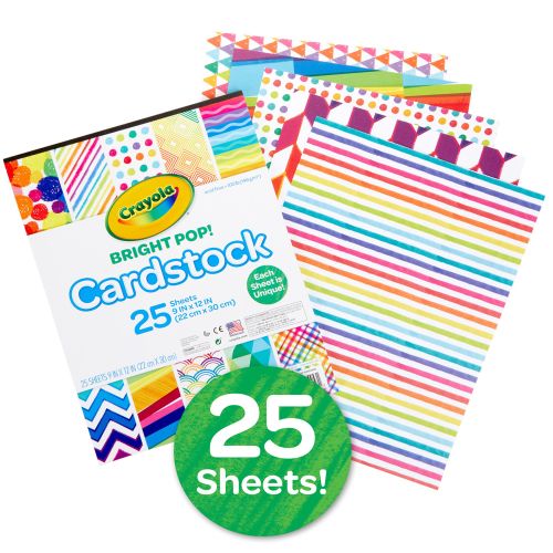 CRAYOLA - BRIGHT POP CARDSTOCK, 25 COUNT