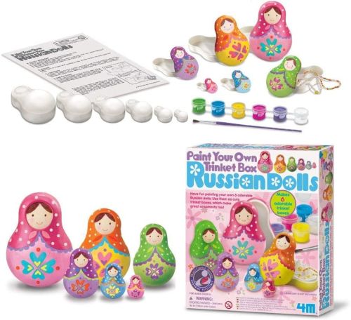 4M Paint Your Own Trinket Box Russian Dolls