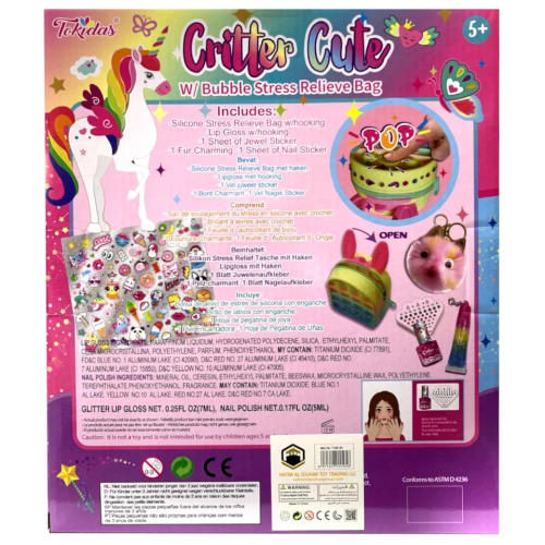 CRITTER CUTE WithBUBBLE STRESS RELIEVE BAG
