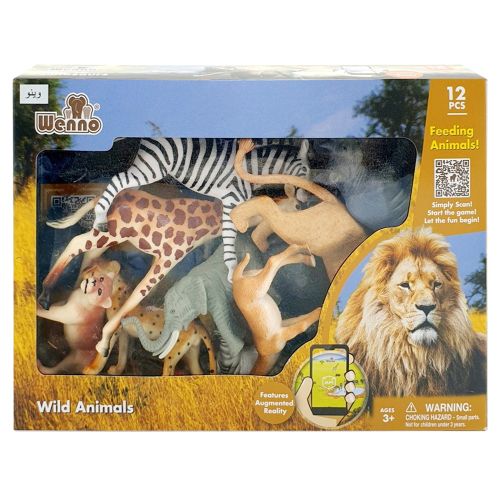 WENNO - WILD ANIMALS PLAYSET, 12 PIECES