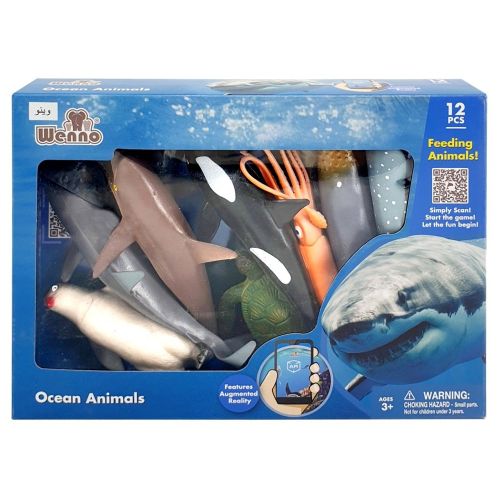 WENNO - OCEAN ANIMALS PLAYSET, 12 PIECES