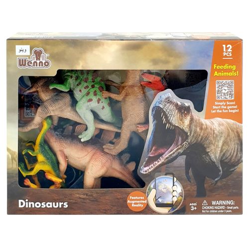 WENNO - DINOSAURS ANIMALS PLAYSET, 12 PIECES