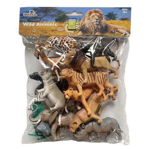 WENNO - WILD ANIMAL PLAYSET, 16 PIECES