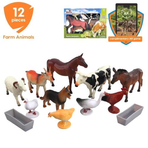 ANIMAL PLANET - FARM ANIMAL FIGURES PLAYSET, 12 PIECES