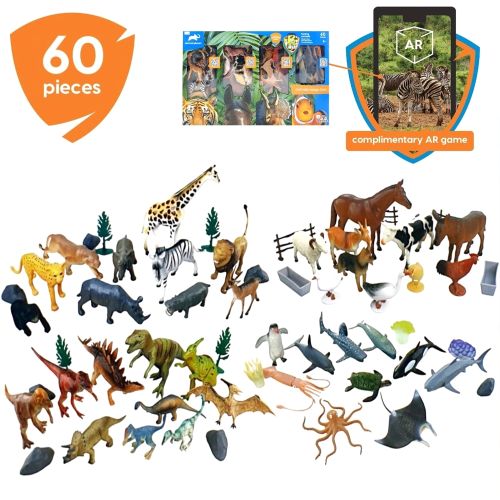 ANIMAL PLANET - ANIMAL PLAYSET IN MEGA BOX, 60 PIECES