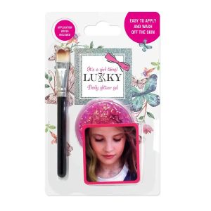 LUKKY - BODY GLITTER GEL WITH BRUSH 0.85 FL.OZ. PINK