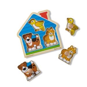 MELISSA & DOUG - HOUSE PETS JUMBO KNOB PUZZLE, 3 PIECES