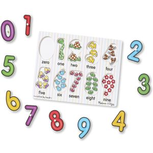MELISSA & DOUG - SEE-INSIDE NUMBERS PEG PUZZLE, 10 PIECES
