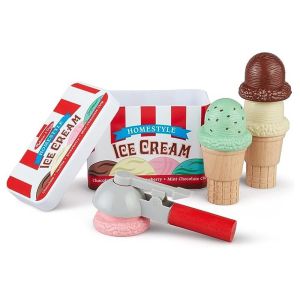 MELISSA & DOUG - SCOOP & STACK ICE CREAM CONE PLAYSET, 8 PIECES